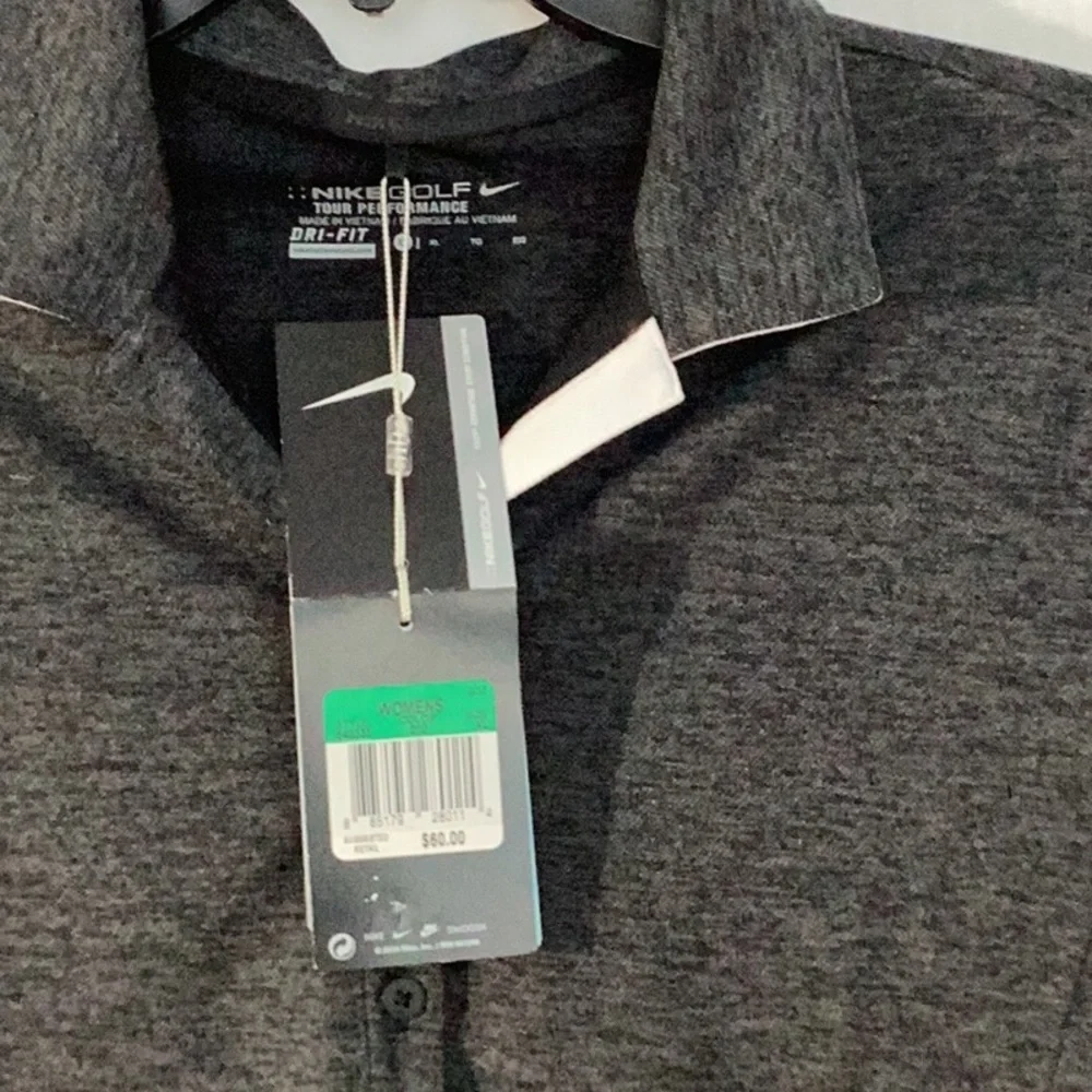 Nike Golf Tour Performance NWT button collar gray shirt size XL - Picture 2 of 5